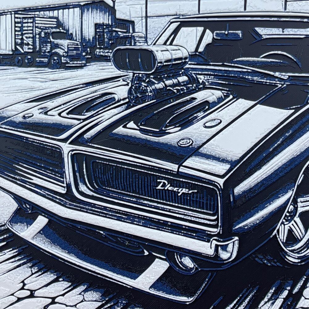Dodge Charger Wall Art, Wall Art, Hueforge Art Print, Texture… - Picture 2 of 10